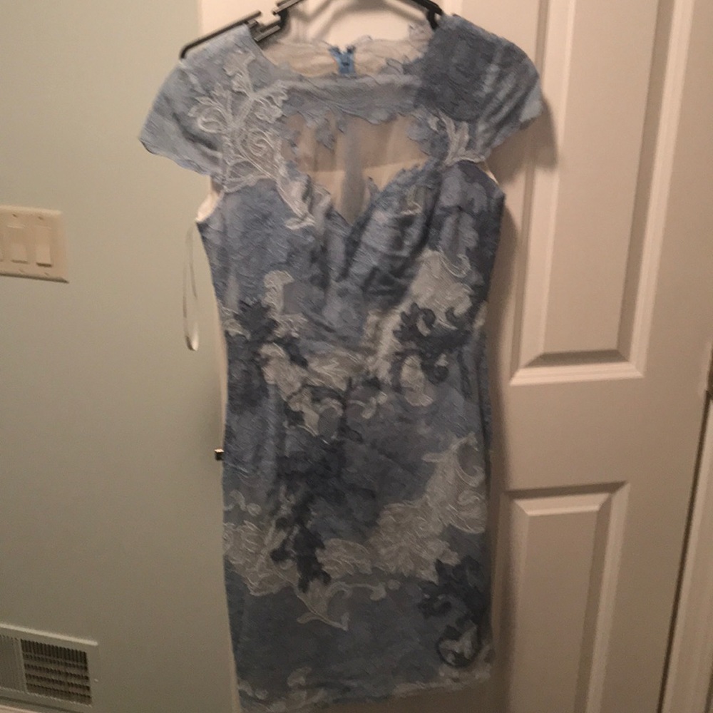 Tadashi shoji blue lace dress